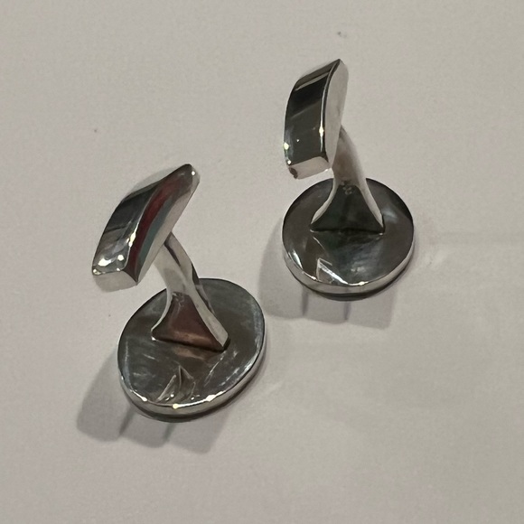 TIFFANY & CO 14K GOLD SILVER WOVEN BASKET WEAVE CUFFLINKS AND TIE BAR - Picture 14 of 15